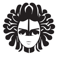 Woman Face Black and White