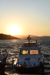 Fototapeta na wymiar Sonnenuntergang im Hafen von Sigacik, Türkei
