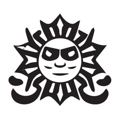 Fototapeta premium Sun Maori Illustration