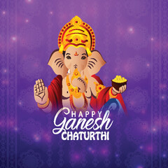 Happy ganesh chaturthi celebration greeting card