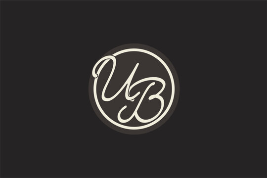Initial letter UB monogram logo with simple and creative cirle line design ideas