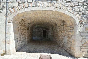 Obraz premium An alley in Montaguto, a rural village in the province of Avellino in Campania, Italy.