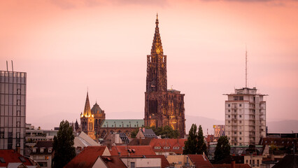 Fototapeta na wymiar Cathedral of Strasbourg in July 2022