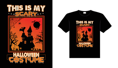 Halloween horror vintage t-shirt design, scary print template vector graphics, high-quality typography illustration shirt design