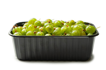 A group of gooseberries isolated on a white background.