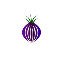 Natural onion vector illustration. Purple onion icon symbol.
