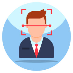 An editable design icon of face recognition