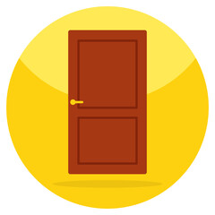 Conceptual flat design icon of door