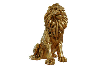 Golden lion isolated 3d rendering png