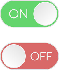 On & Off Toggle Buttons Vector