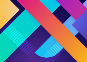 Modern colorful blue abstract geometric background. Tech with square, triangle, circle, and geometric shapes. Vector abstract graphic design banner pattern background template.