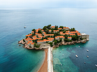 island with houses in the sea