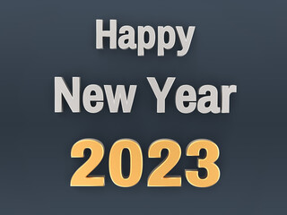3D Illustration of Happy New year 2023 wish.