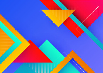 Artistic colorful frame with different elements over dark, vector abstract background art style bright shiny colors, geometric design.