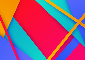 Artistic colorful frame with different elements over dark, vector abstract background art style bright shiny colors, geometric design.