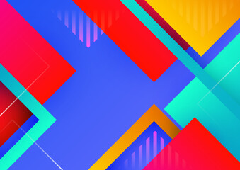 Artistic colorful frame with different elements over dark, vector abstract background art style bright shiny colors, geometric design.