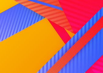 Artistic colorful frame with different elements over dark, vector abstract background art style bright shiny colors, geometric design.