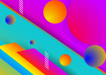 Cheerful abstract shape colorful design background