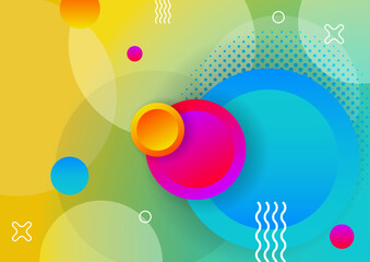 Cheerful abstract shape colorful design background