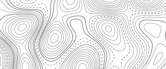 Abstract background with vector illustration of topographic line contour map, black-white design, Luxury black abstract line art, Topographic background and texture .Minimalistic wave concept.