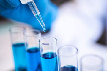 Health care researchers working in life science laboratory, medical science technology research work for test a vaccine, coronavirus covid-19 vaccine protection cure treatment