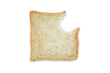 Whole wheat bread isolated on white background.