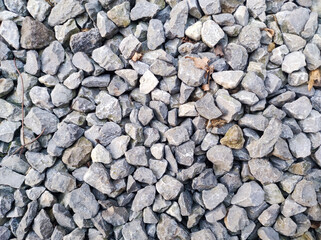 Gravel path texture. ROad made wit crushed stone. Pebble texture. Outdoor background