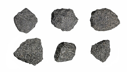 Top View 3D stone isolated on white background Use for visualization in architectural design or garden 
decorate