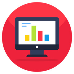 Colored design icon of online data analytics 
