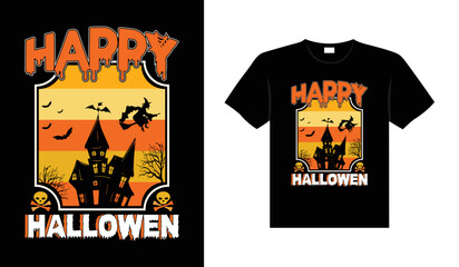Halloween horror vintage t-shirt design, scary print template vector graphics, high-quality typography illustration shirt design