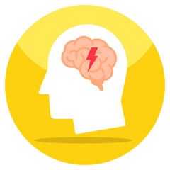 Bolt inside mind depicting concept of brainstorming 