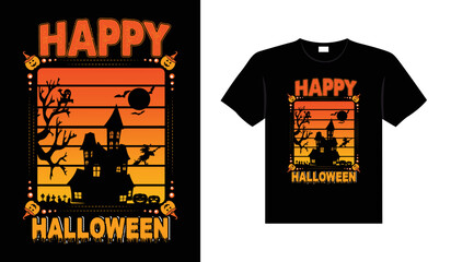 Halloween horror vintage t-shirt design, scary print template vector graphics, high-quality typography illustration shirt design