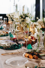 Fine restaurant dinner table place setting