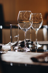 Fine restaurant dinner table place setting