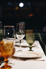 Fine restaurant dinner table place setting
