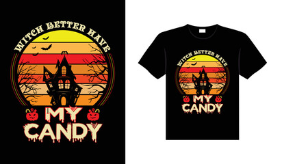 Halloween horror vintage t-shirt design, scary print template vector graphics, high-quality typography illustration shirt design