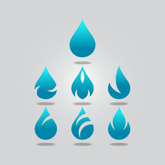 Abstract water drop icons design vector illustration