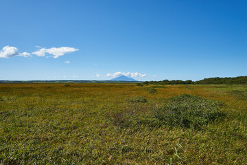 Fototapeta premium 北海道 サロベツ原野からの利尻島 