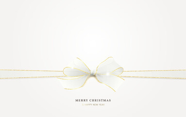 Festive background with a copy space for the text. White bow. - 521799547
