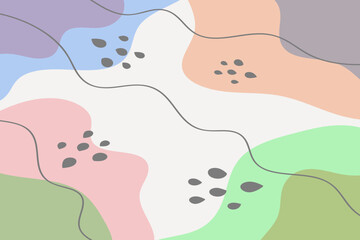Doodle objects pastel color. Hand drawn abstract shapes. Trendy modern illustration.