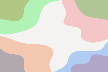 Doodle objects pastel color. Hand drawn abstract shapes. Trendy modern illustration.