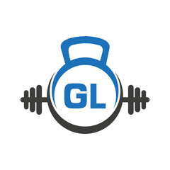 Letter GL Fitness Gym Logo Concept. Fitness Logo Symbol Vector Template