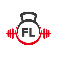 Letter FL Fitness Gym Logo Concept. Fitness Logo Symbol Vector Template