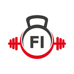 Letter FI Fitness Gym Logo Concept. Fitness Logo Symbol Vector Template