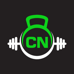 Letter CN Fitness Gym Logo Concept. Fitness Logo Symbol Vector Template