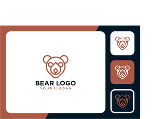bear logo design with head and line art