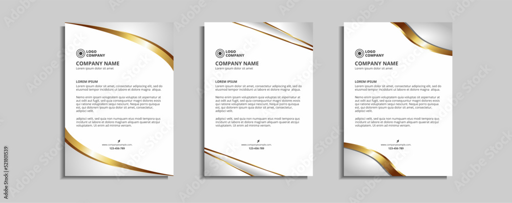 Wall mural modern corporate letterhead template design