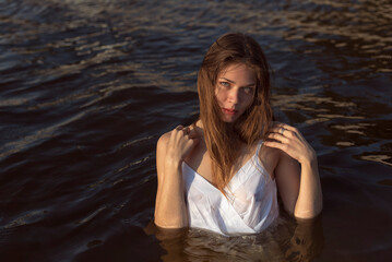 Summer walk along the river