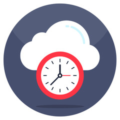 Editable design icon of cloud history 