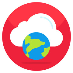 An icon design of global cloud 
